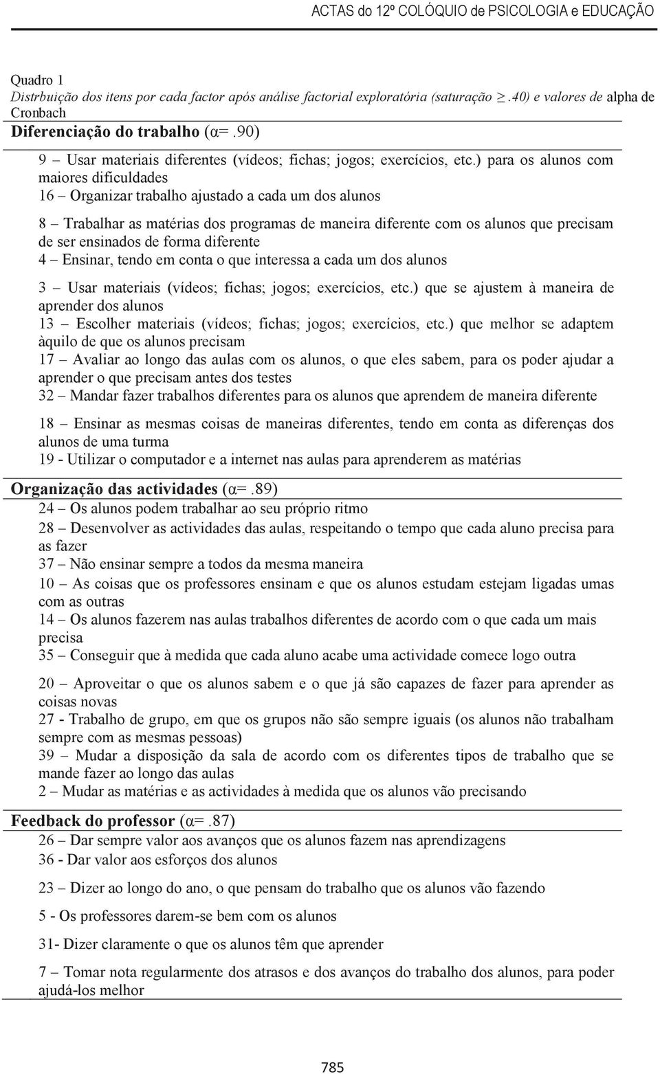 ) para os alunos com maiores dificuldades 16 Organizar trabalho ajustado a cada um dos alunos 8 Trabalhar as matérias dos programas de maneira diferente com os alunos que precisam de ser ensinados de