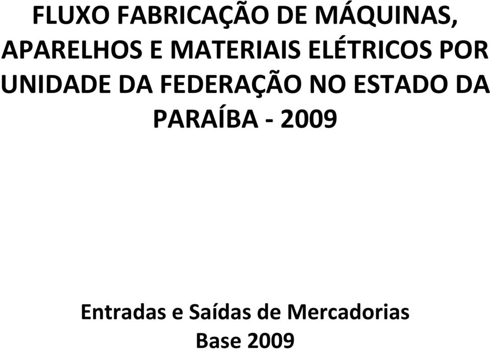 FEDERAÇÃO NO ESTADO DA PARAÍBA - 2009
