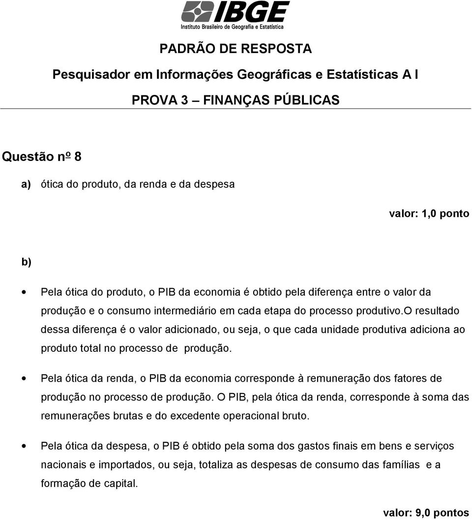 Pela ótica da renda, PIB da ecnmia crrespnde à remuneraçã ds fatres de prduçã n prcess de prduçã.