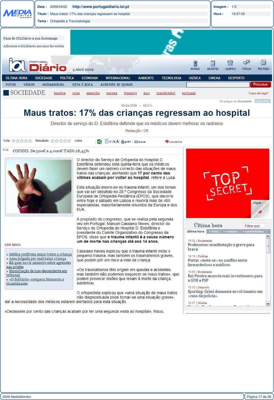 crianças regressam ao hospital Imagem : 1/3