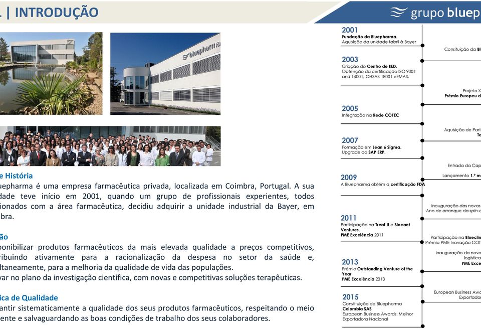 Aquisição de Parti Te História epharma é uma empresa farmacêutica privada, localizada em Coimbra, Portugal.