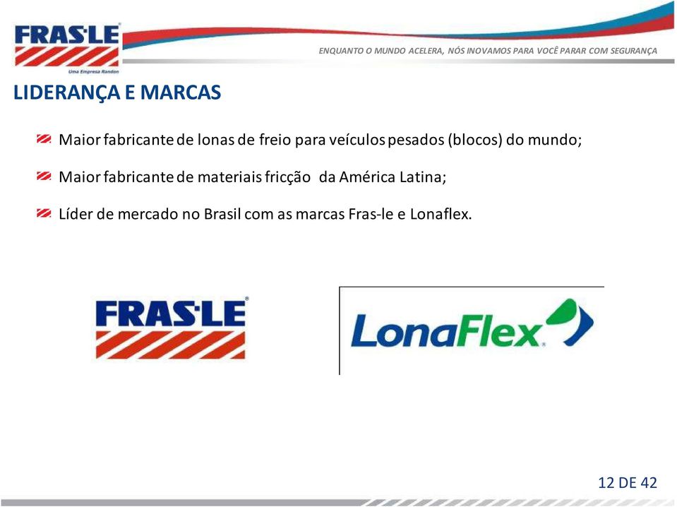 fabricante de materiais fricção da América Latina;