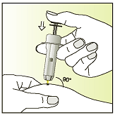 4. Mantenha a seringa em posição vertical, apontando para cima. Desenrosque a tampa da seringa no sentido indicado na figura. 5. Mantenha a seringa em posição vertical, apontando para cima. Adapte o protetor de agulha (contendo a agulha) girando no sentido indicado na figura.