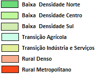 Tipologia do rural C Rural urbano: (alta densidade) 57 % da