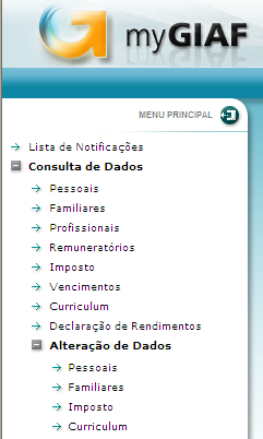 4. Alteração de Dados (Pessoais, Familiares, Imposto e Curriculum) 4.