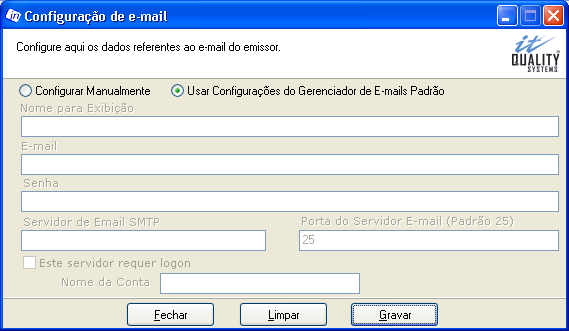 No campo Porta do Servidor E-mail informe a porta para acessar o servidor de e-mail *. * Caso não saiba, entre em contato com o administrador da rede, para ele realizar essas configurações.