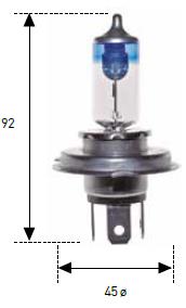 Halogéneas H4 (P43t) Halogéneas Xenon-Laser Ultra Plus (+ 50% de Luz) Referência Volts Watts 38.747 6 55/60 38.782 (342) 55/60 38.782AM (342) 55/60 38.783 (13342) 24 70/75 38.