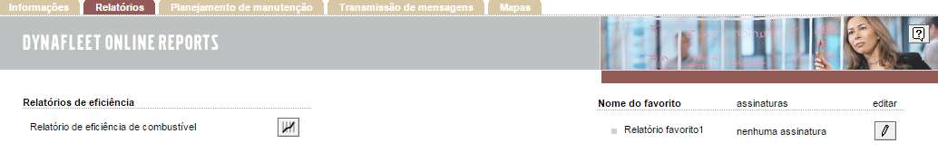 Relatório favorito Como salvar o relatório de eficiência de combustível como favorito?