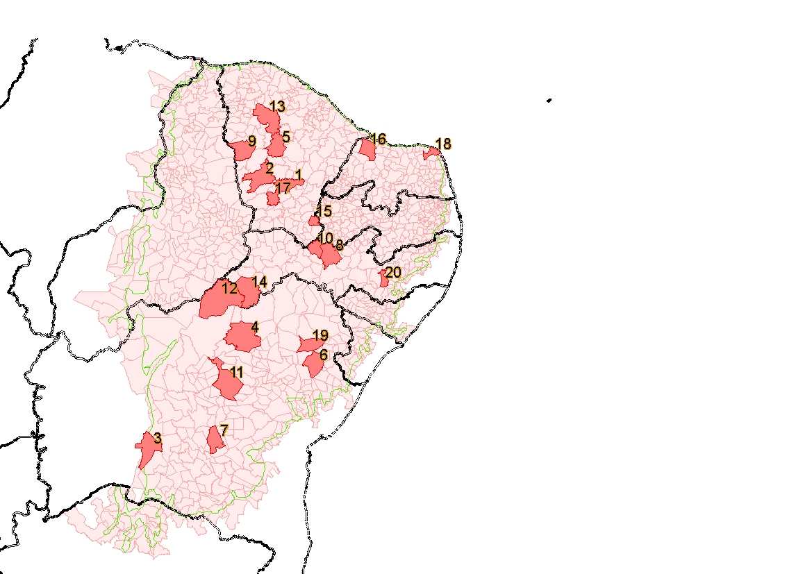 20 Municípios que mais desmataram entre 2002 e 2008 segundo desmatamento absoluto MUNICÍPIO