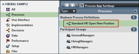 O BPD Standard HR Open New Position é aberto e é possível visualizar o diagrama do processo usando a guia Diagrama.