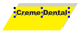 11. Clique na ferramenta Seleção na caixa de ferramentas. 12. Mova o texto para o local indicado na figura abaixo: Vamos ao próximo texto. 13. Dê um clique na ferramenta Texto na caixa de ferramentas.