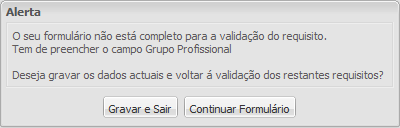 Imagem 5 - Alerta de falta de dados no Boletim de Matricula Informações: Quando o aluno clica em Boletim de Matrícula este surge desfocado e em segundo plano.