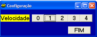 Janela inicial do Teclado Amigo Quando clicar em CONFIGURAR, abrirá esta janela. Cada número refere-se à velocidade da varredura.