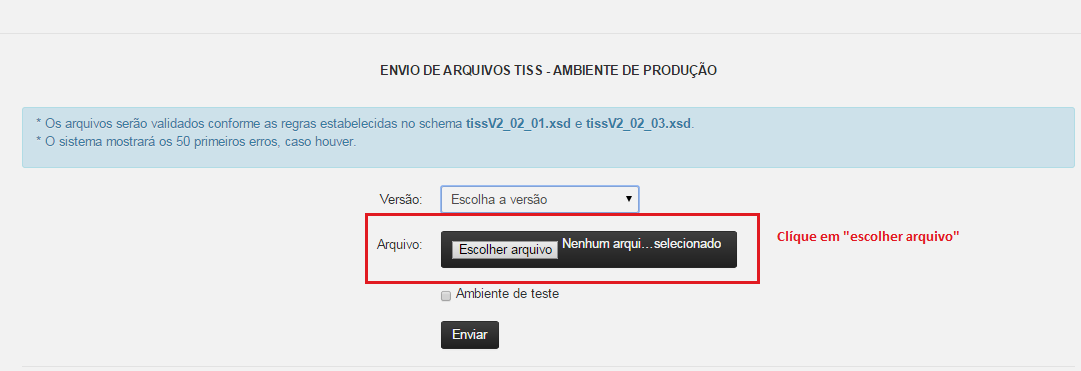 1.2 Envio do arquivo XML Após salvar o arquivo XML extraído do seu sistema de gestão, selecione a opção da versão do arquivo que for enviar: Atualmente estamos