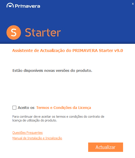 Procurar atualizações De forma a facilitar e agilizar a pesquisa de novas atualizações para o seu ERP, foi incorporado, para o utilizador administrador ou super administrador, um botão no menu Ajuda