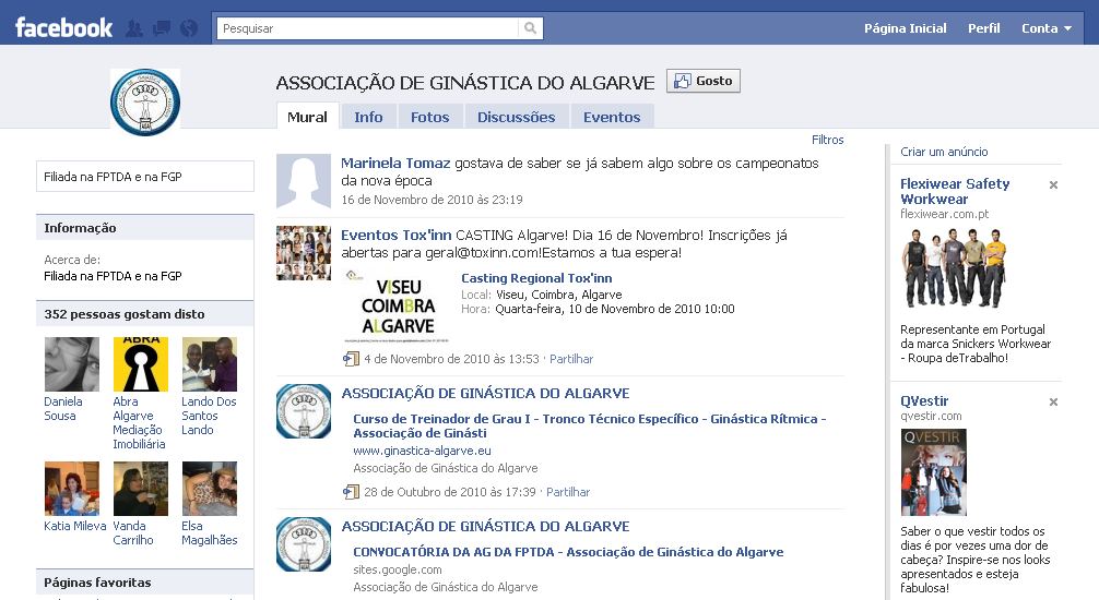 11) Anexos Anexo 1 Página inicial do Facebook da A.G.