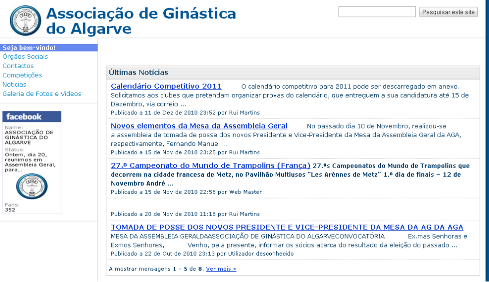 2) Caracterização Geral 2.1) Identificação A.G.A. Associação de Ginástica do Algarve. Imagem 1 Logótipo da A.G.A. 2.1.1) Contactos Telefone/Fax: +351 289 829 960 Morada: R.