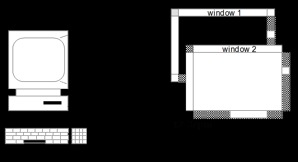 Um computador típico Ecrã ou monitor com janelas Teclado Rato/ trackpad?