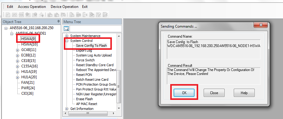 Clicar em System Control e depois Save Config to Flash Na tela PopUP