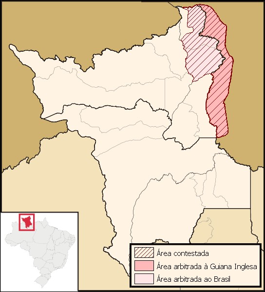 Questão do Pirara (1904): Inglaterra publica Descrição da Guiana Britânica em 1840: Modifica a fronteira em prejuízo do Brasil; A região ficou como zona neutra.