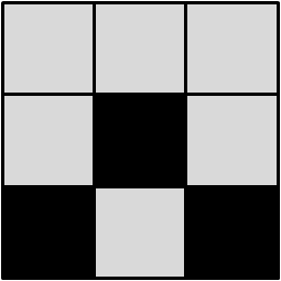 QUESTÃO 12. Um objeto sólido é formado por cubos cujas faces são cinza. Esse objeto foi colocado sobre uma mesa de tampo preto.