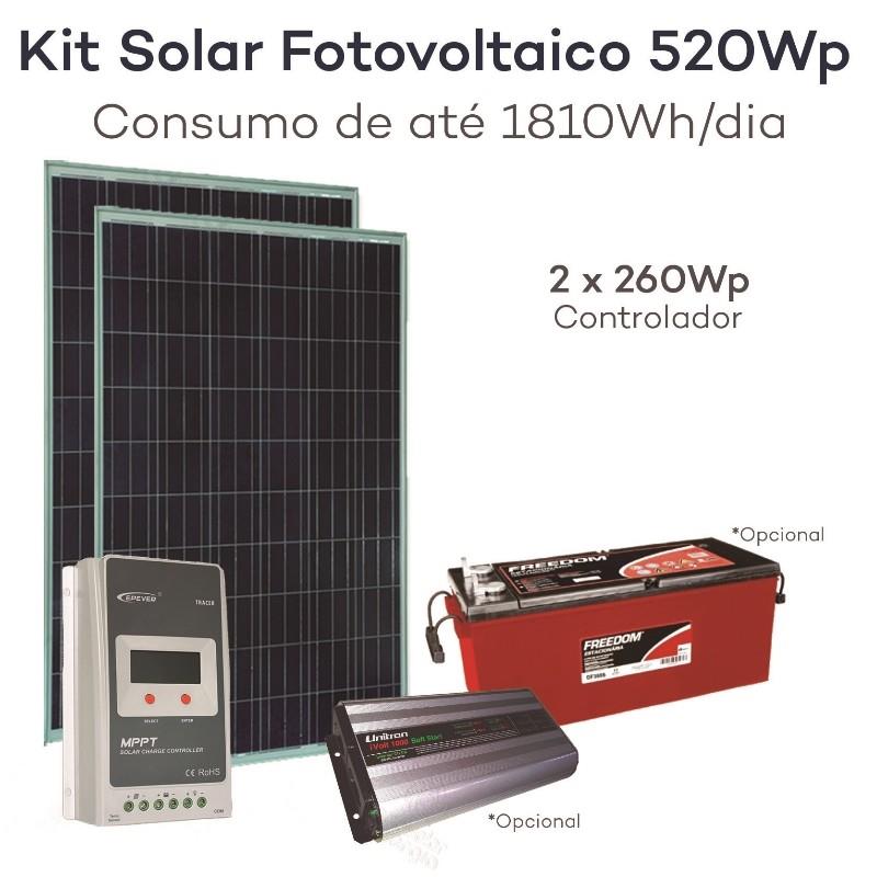 Quanto custa? Kit de Energia solar Fotovoltaica para consumo médio de 1810Wh/dia.