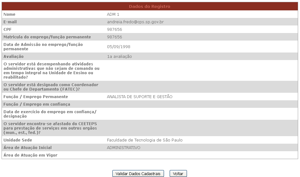 Valide as informações do servidor.