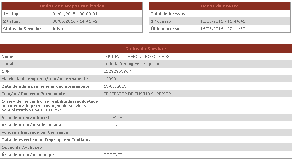 Após clicar no número da matrícula do servidor, a tela abaixo será aberta para que seja inserida a pontuação de atualização profissional.