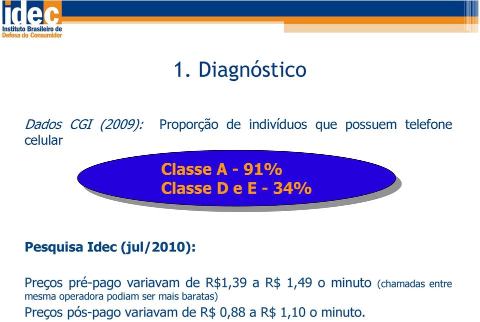 (jul/2010): Preços pré-pago variavam de R$1,39 a R$ 1,49 o minuto (chamadas entre