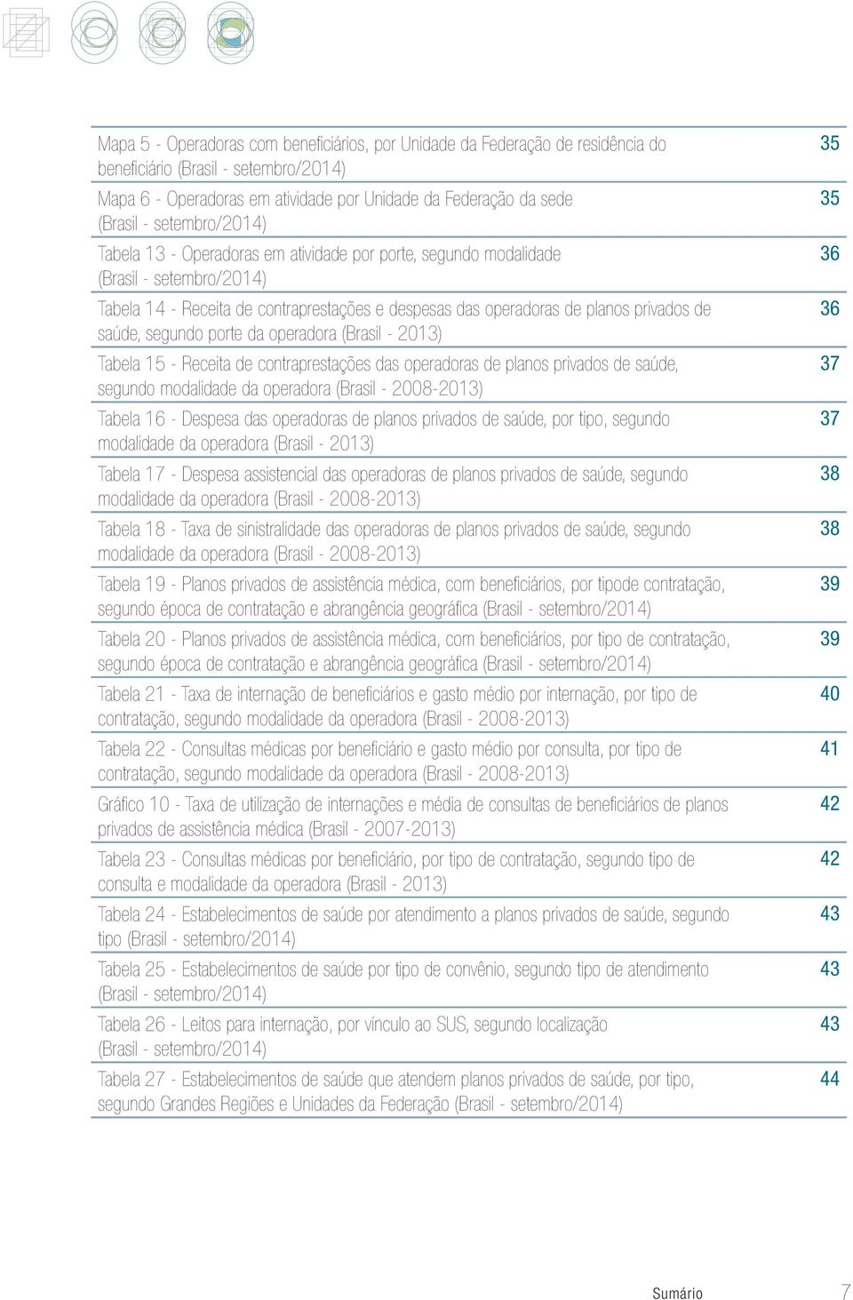 saúde, segundo porte da operadora (Brasil - 2013) Tabela 15 - Receita de contraprestações das operadoras de planos privados de saúde, segundo modalidade da operadora (Brasil - 2008-2013) Tabela 16 -