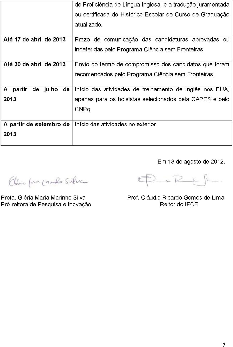 Fronteiras Envio do termo de compromisso dos candidatos que foram recomendados pelo Programa Ciência sem Fronteiras.