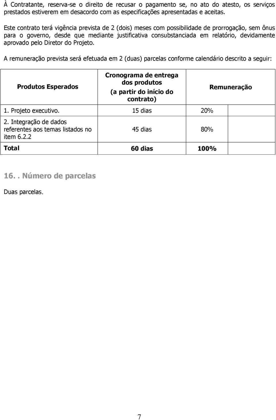 aprovado pelo Diretor do Projeto.