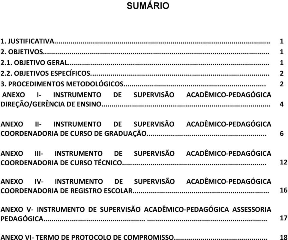 .. 4 ANEXO II- INSTRUMENTO DE SUPERVISÃO ACADÊMICO-PEDAGÓGICA COORDENADORIA DE DE GRADUAÇÃO.