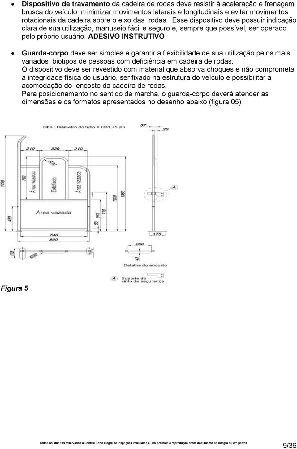 ADESIVO INSTRUTIVO Guarda-corpo deve ser simples e garantir a flexibilidade de sua utilização pelos mais variados biotipos de pessoas com deficiência em cadeira de rodas.