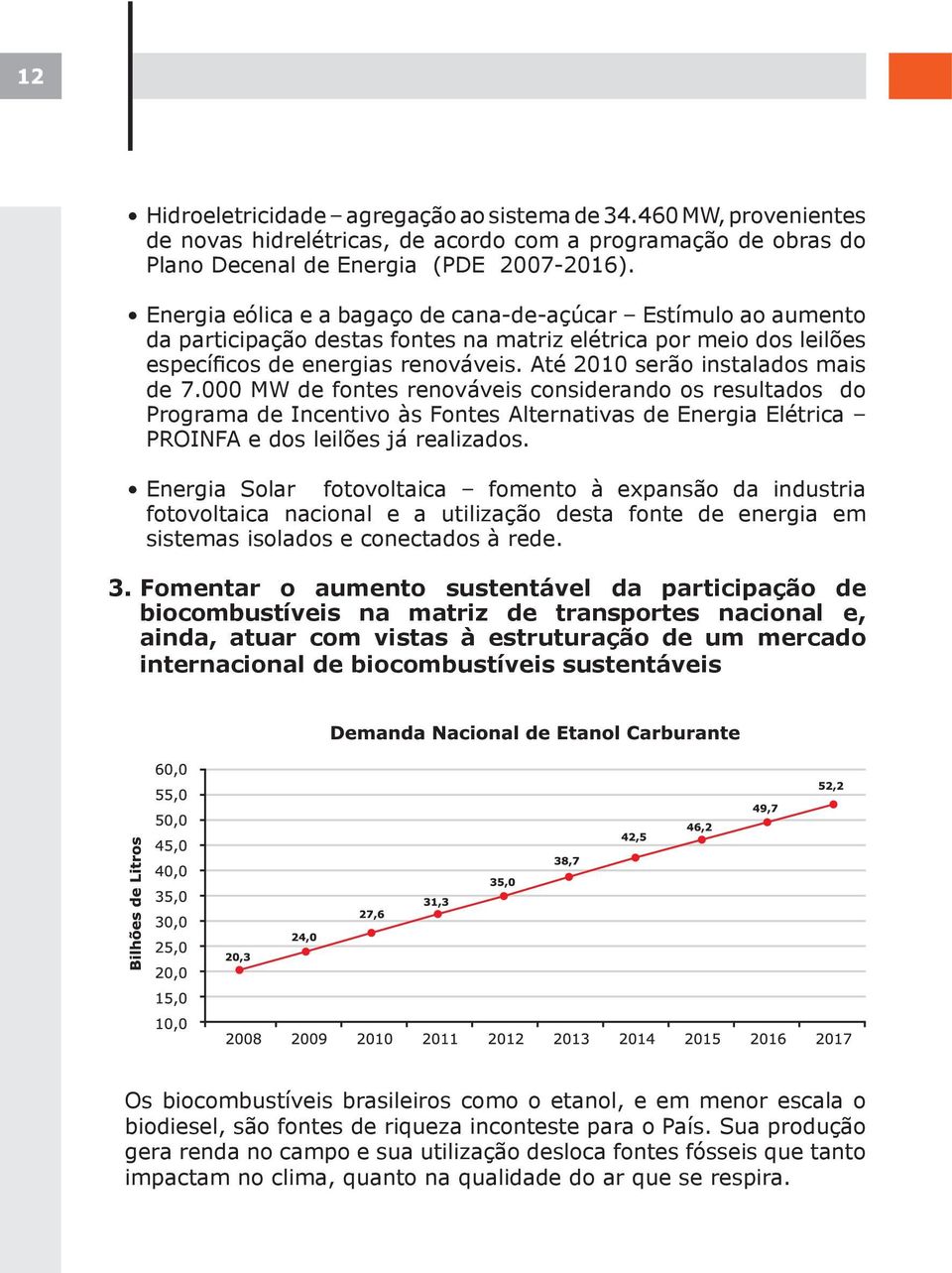 Até 2010 serão instalados mais de 7.000 MW de fontes renováveis considerando os resultados do Programa de Incentivo às Fontes Alternativas de Energia Elétrica PROINFA e dos leilões já realizados.