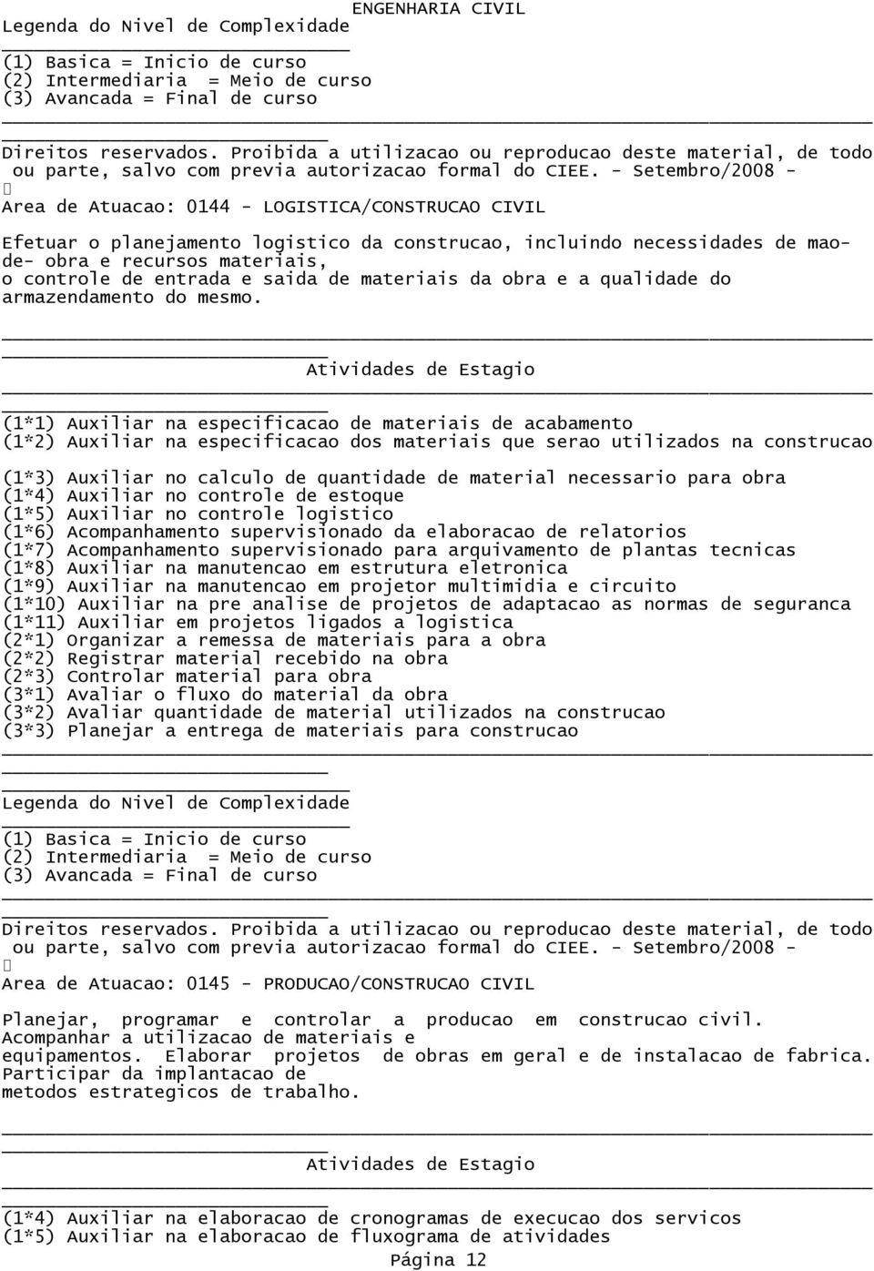 control ntrada saida matriais da obra a qualida do armazndamnto do msmo.