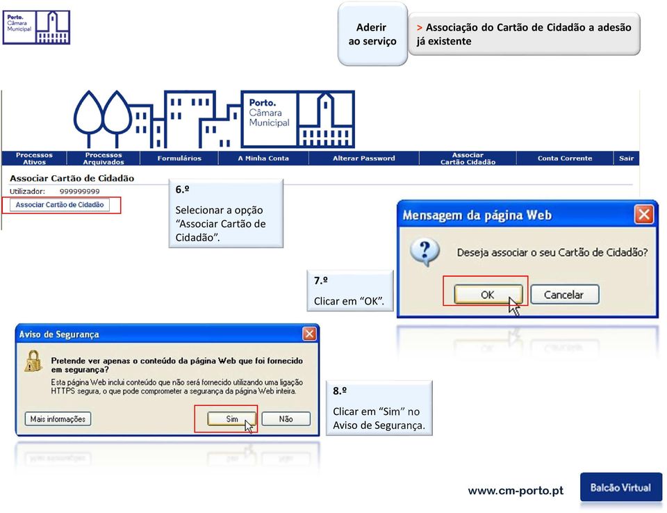 º Selecionar a opção Associar Cartão de