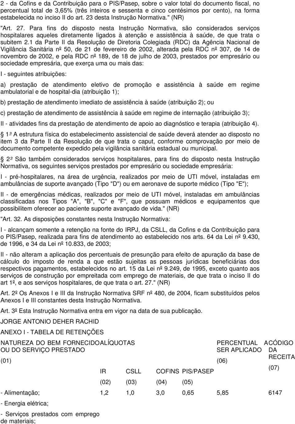 Para fins do disposto nesta Instrução Normativa, são considerados serviços hospitalares aqueles diretamente ligados à atenção e assistência à saúde, de que trata o subitem 2.