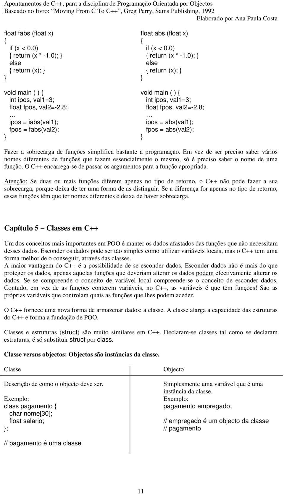 8; ipos = iabs(val1); ipos = abs(val1); fpos = fabs(val2); fpos = abs(val2); Fazer a sobrecarga de funções simplifica bastante a programação.