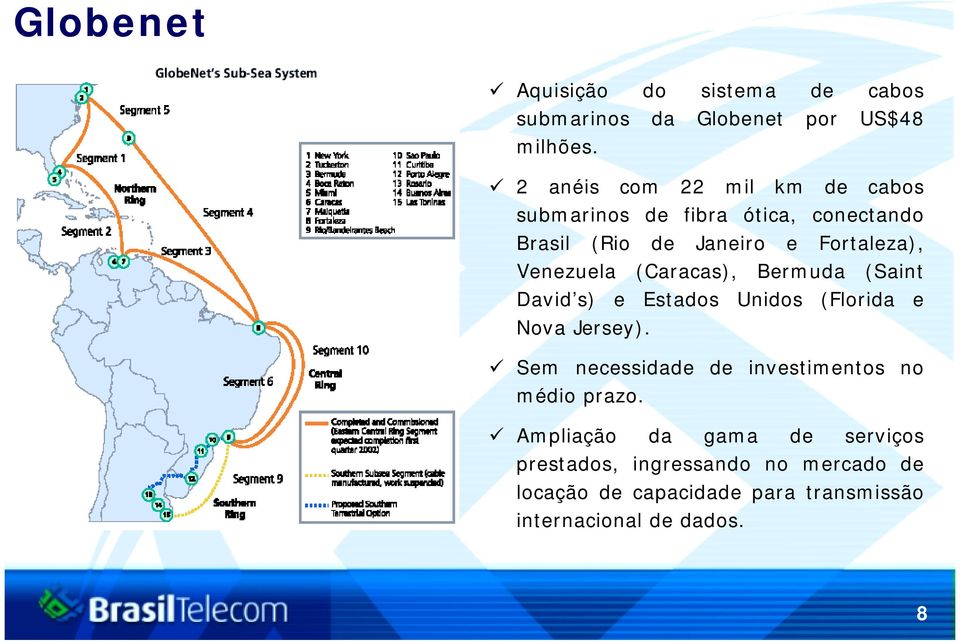 Venezuela (Caracas), Bermuda (Saint David s) e Estados Unidos (Florida e Nova Jersey).