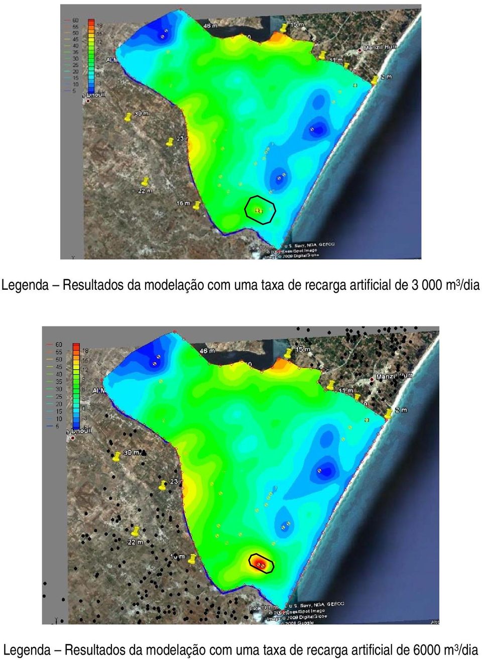 /dia  taxa de recarga artificial de 6000