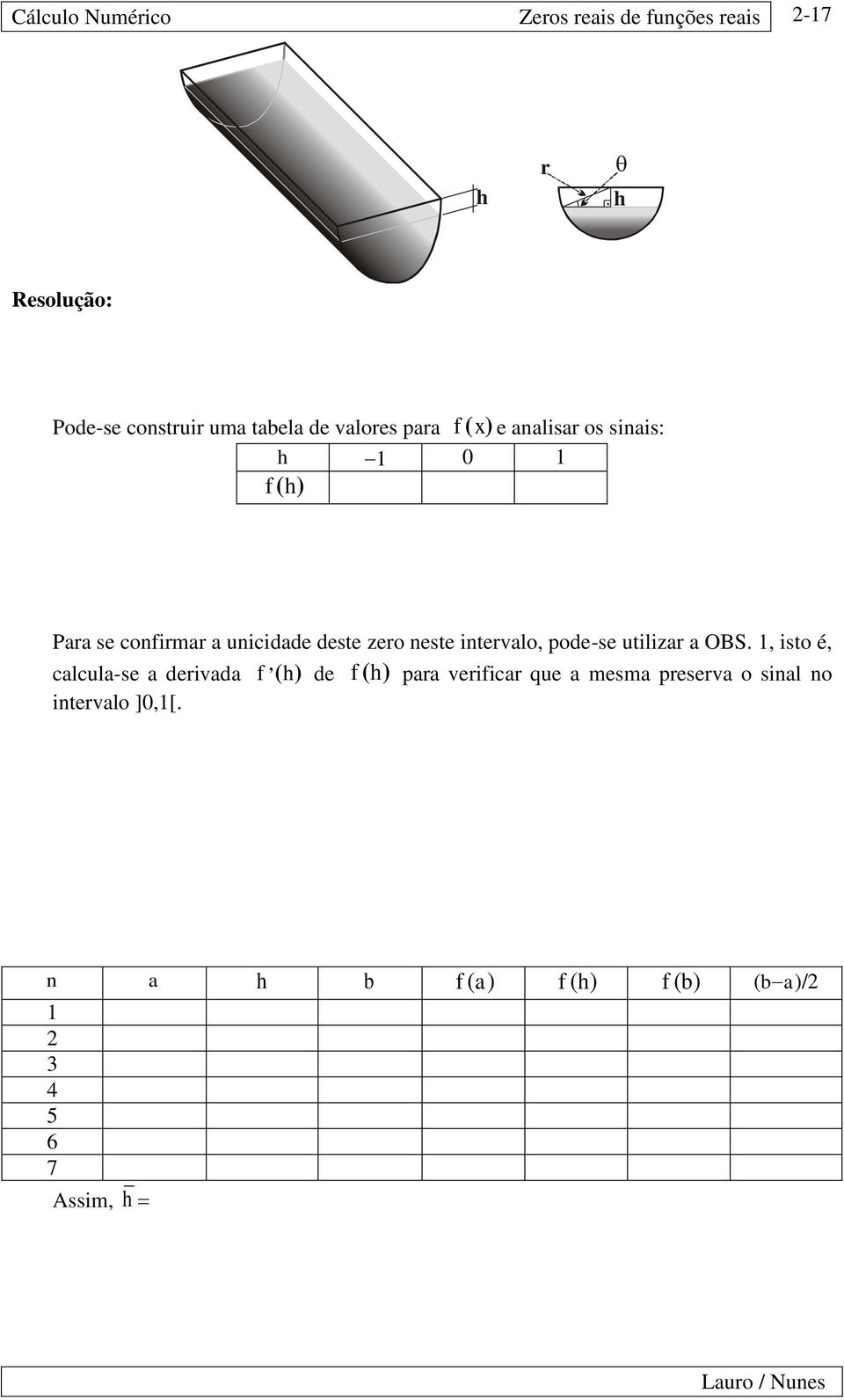 este itervlo pode-se utilizr OBS isto é clcul-se derivd