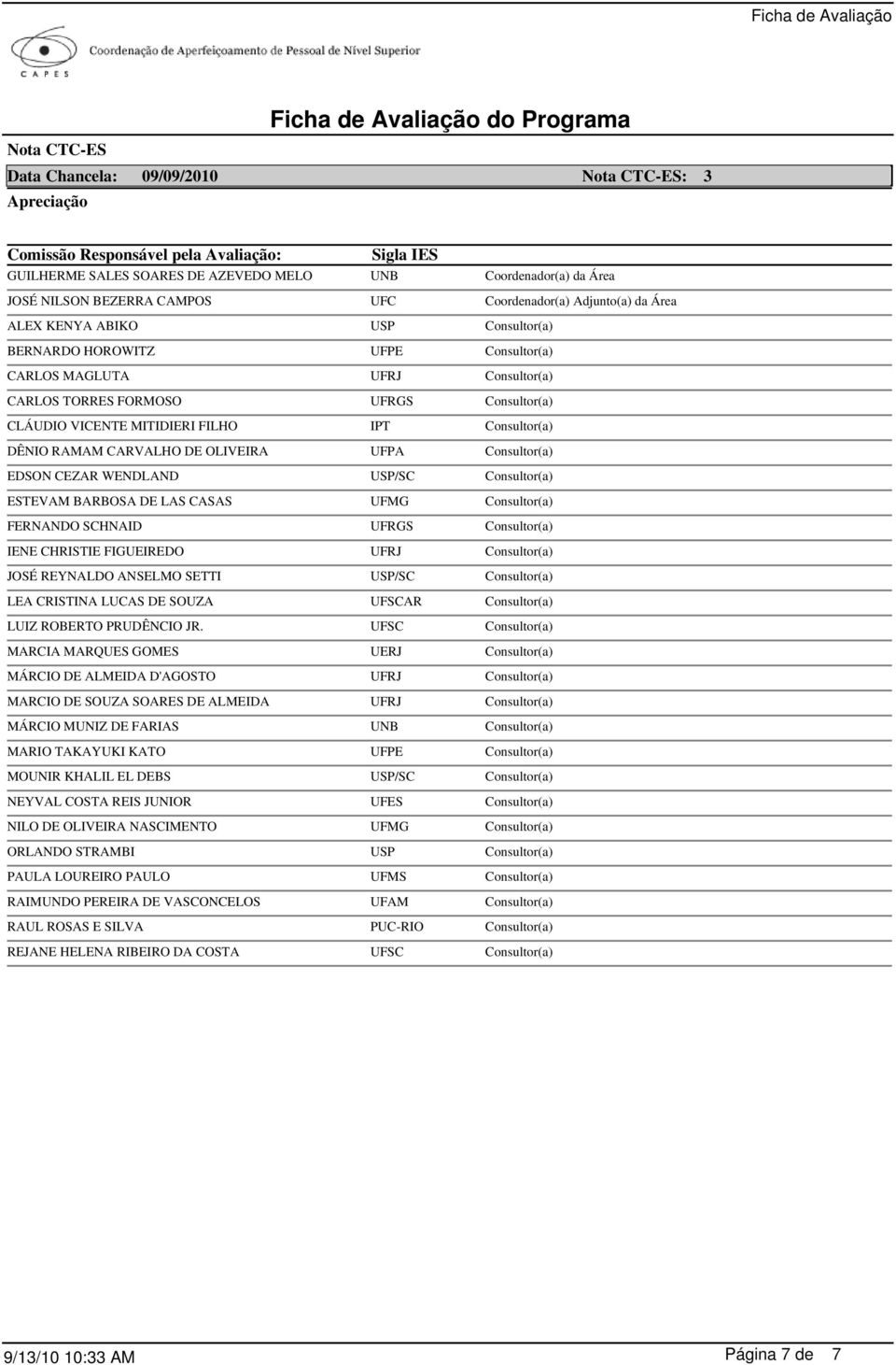 MITIDIERI FILHO IPT Consultor(a) DÊNIO RAMAM CARVALHO DE OLIVEIRA UFPA Consultor(a) EDSON CEZAR WENDLAND USP/SC Consultor(a) ESTEVAM BARBOSA DE LAS CASAS UFMG Consultor(a) FERNANDO SCHNAID UFRGS