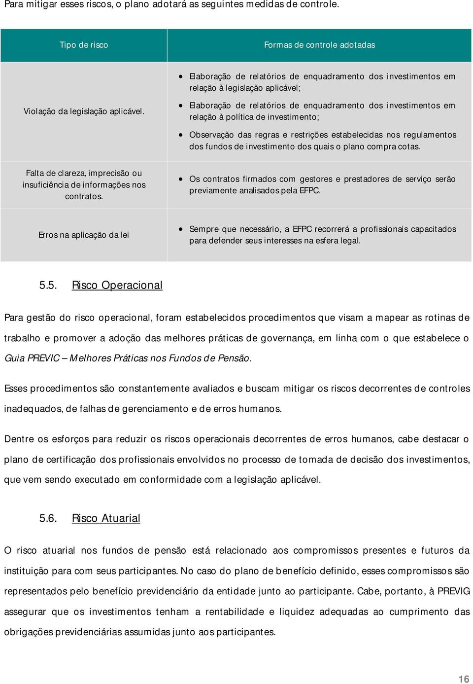 Elaboração de relatórios de enquadramento dos investimentos em relação à política de investimento; Observação das regras e restrições estabelecidas nos regulamentos dos fundos de investimento dos