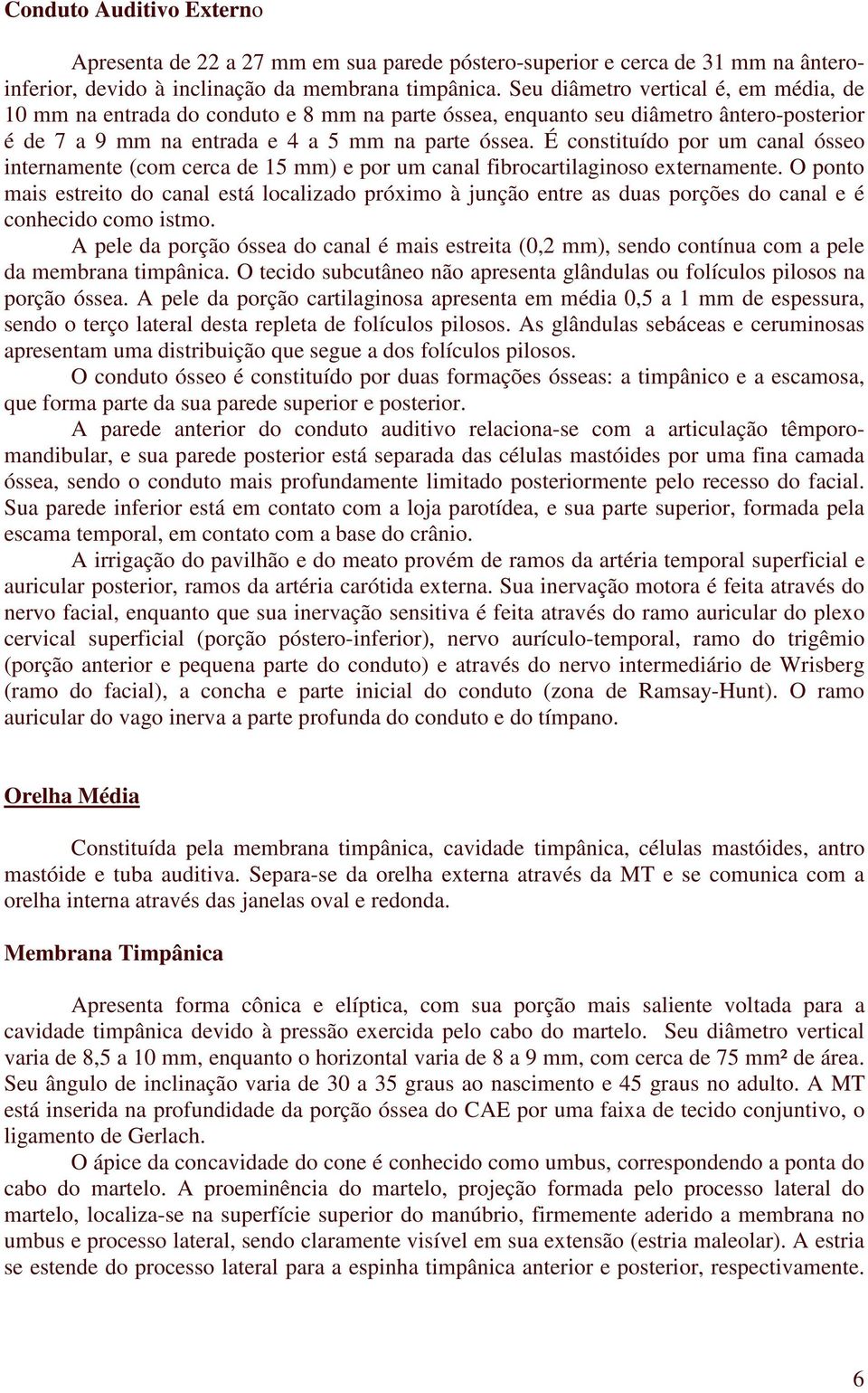 É constituído por um canal ósseo internamente (com cerca de 15 mm) e por um canal fibrocartilaginoso externamente.