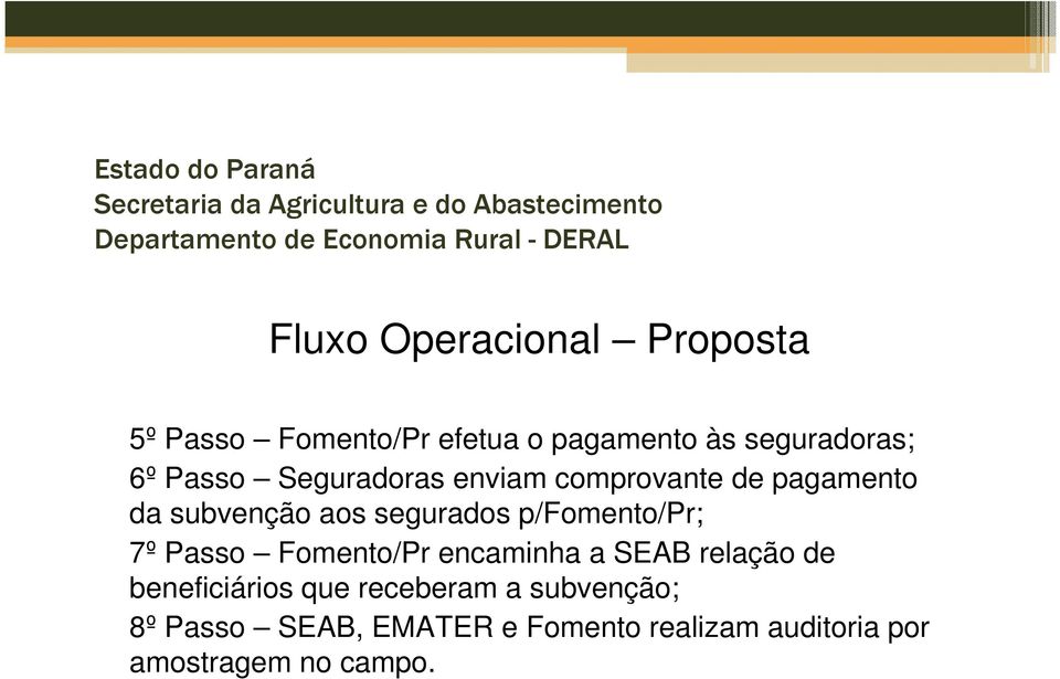 p/fomento/pr; 7º Passo Fomento/Pr encaminha a SEAB relação de beneficiários que