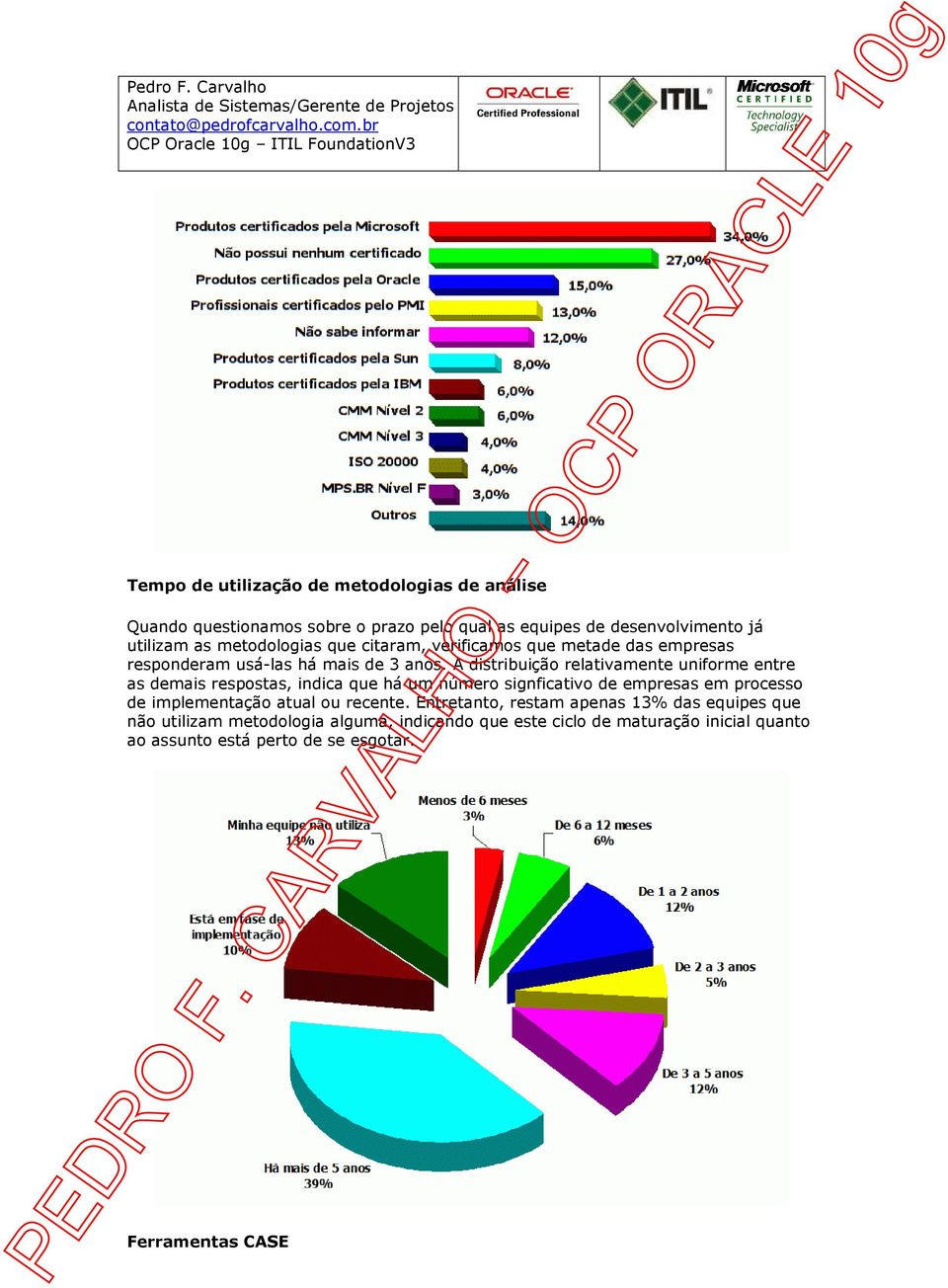 A distribuição relativamente uniforme entre as demais respostas, indica que há um número signficativo de empresas em processo de implementação