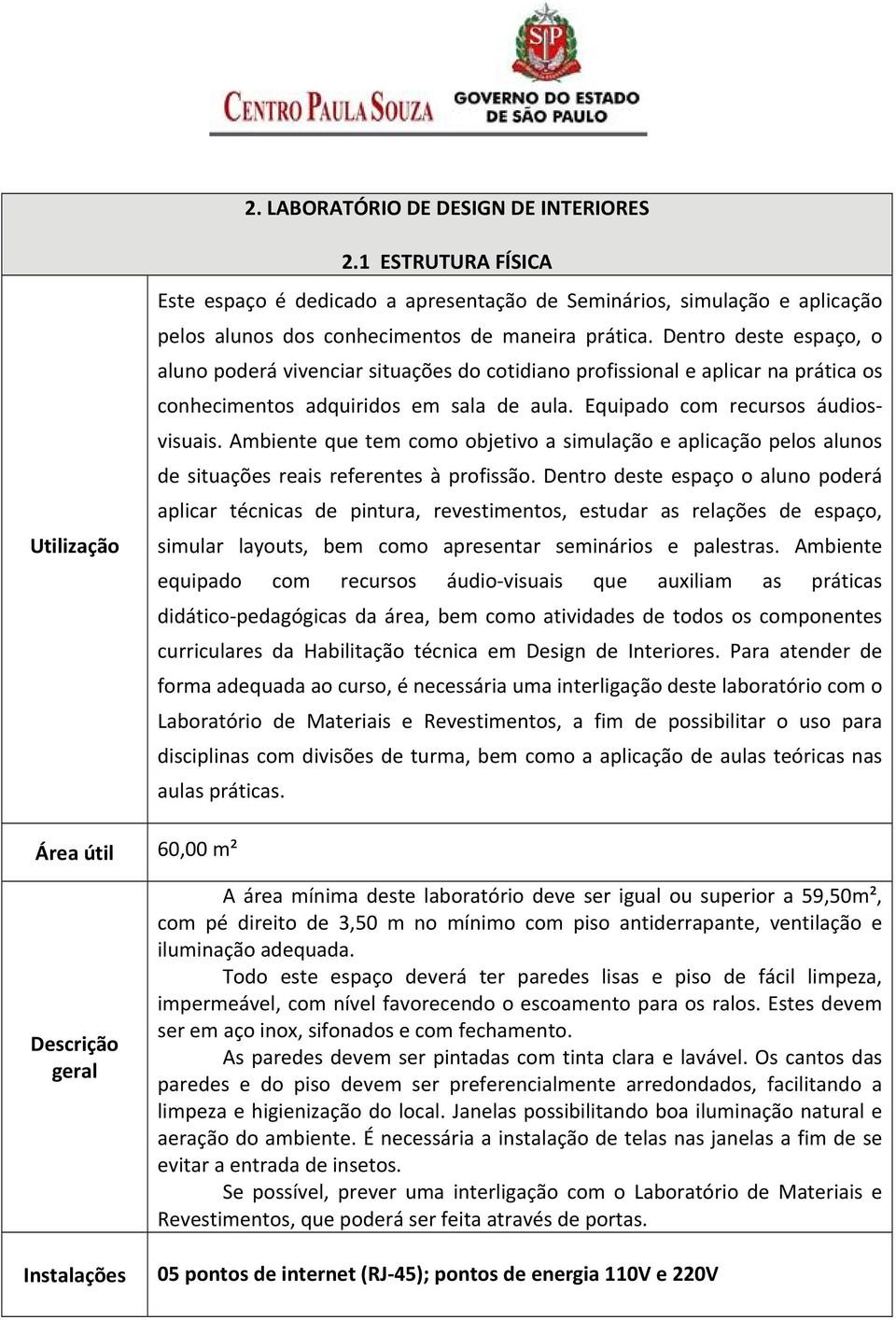 Ambiente que tem como objetivo a simulação e aplicação pelos alunos de situações reais referentes à profissão.