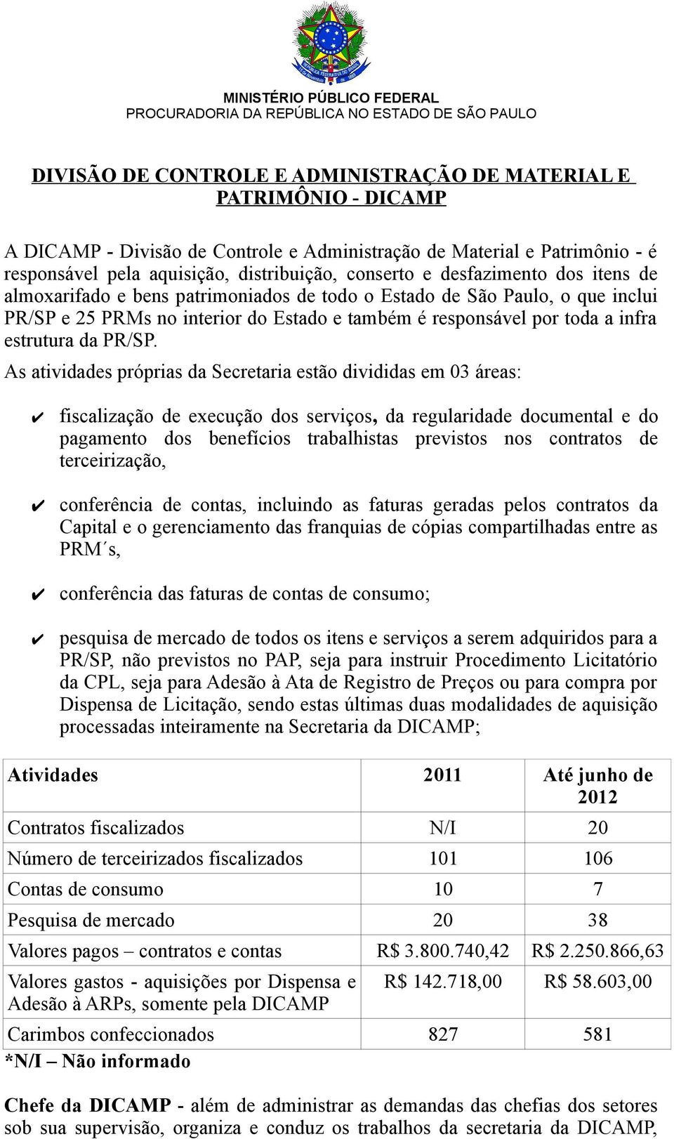 no interior do Estado e também é responsável por toda a infra estrutura da PR/SP.