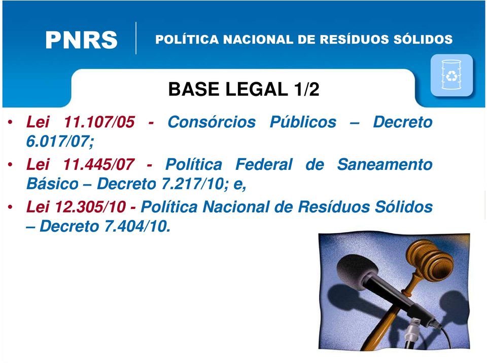 445/07 - Política Federal de Saneamento Básico